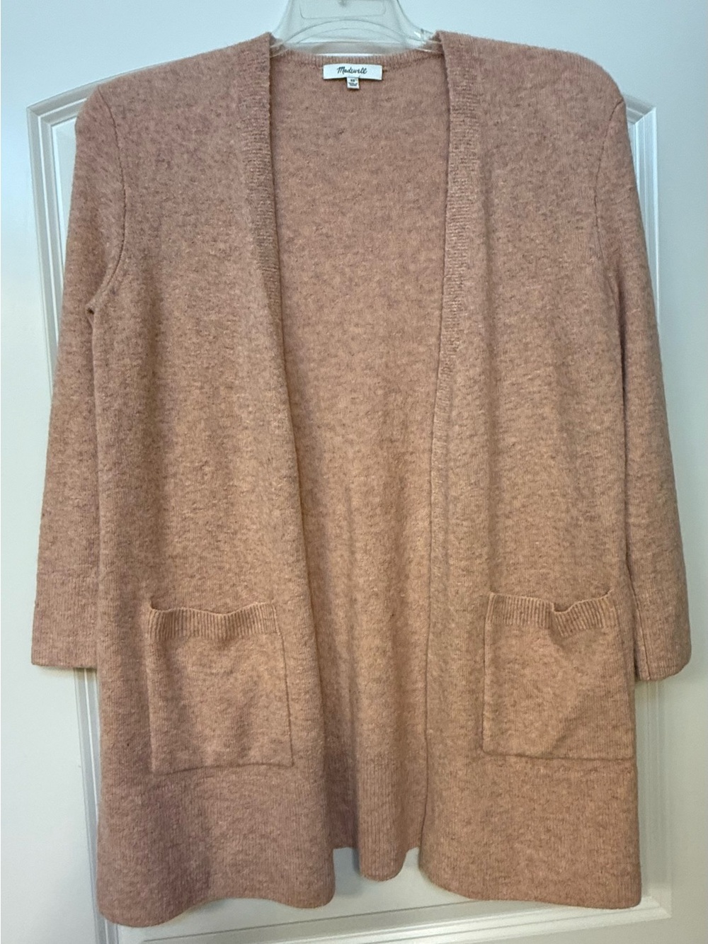 Madewell Open-Front Cardigan in Blush Pink